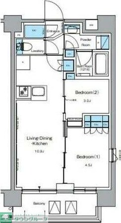 ルフォンプログレ押上EASTの物件間取画像